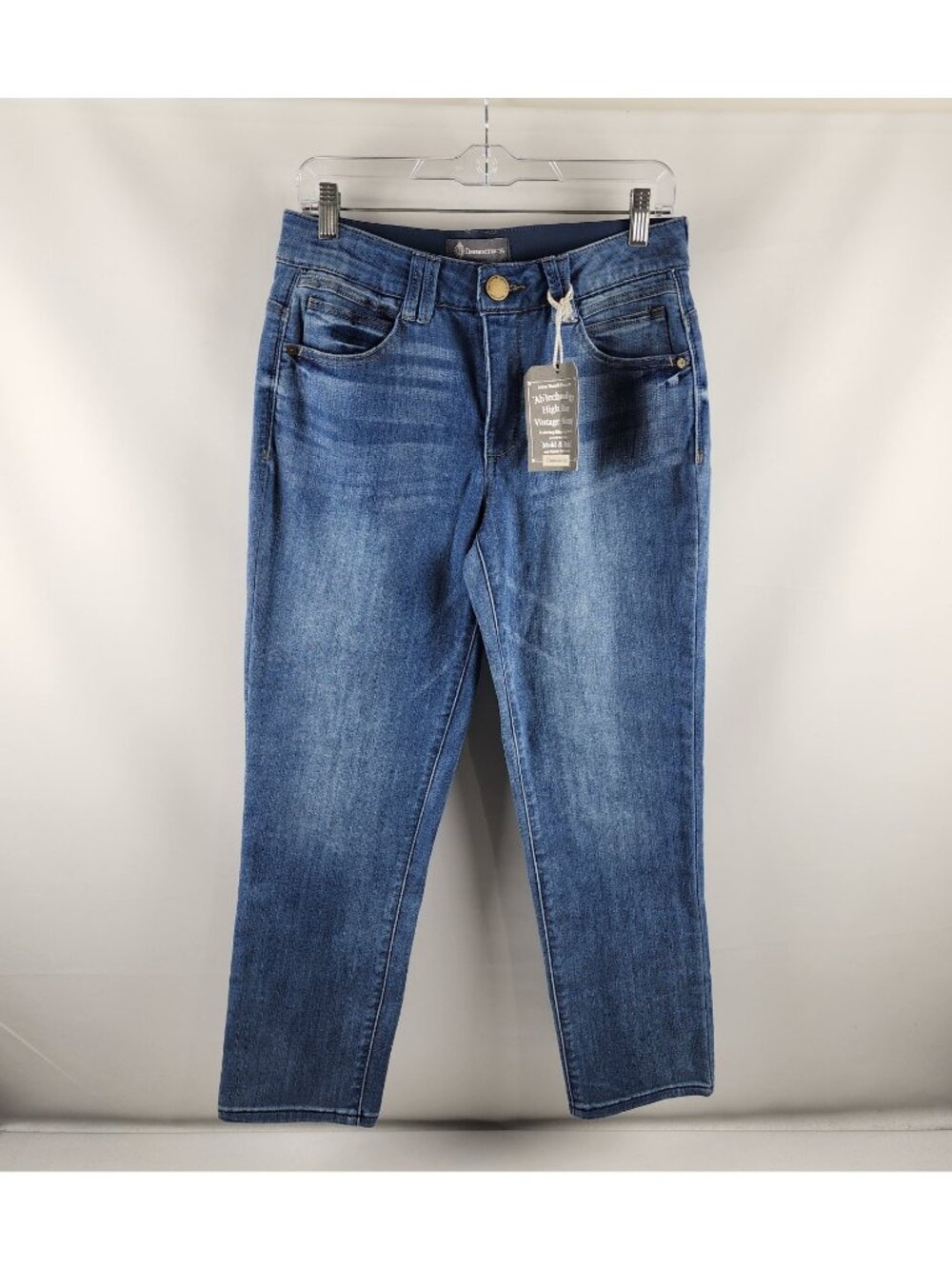 Democracy Jeans Womens 8 Blue AB Technology High Rise Vintage Skinny (28x27) NWT